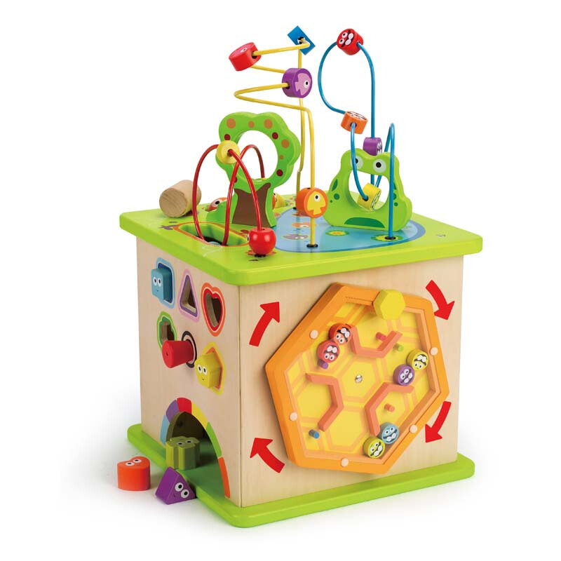 Hape Happy Farm Bead Toy Forest Animals Infant and Toddler Baby Versatile Hexahedral Toy