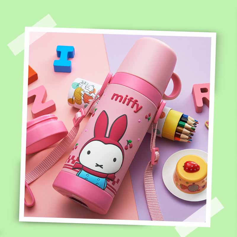 Mifi Children's Insulation Cup with straw pupils boys and girls kindergarten two-use baby kettle large capacity anti-fall
