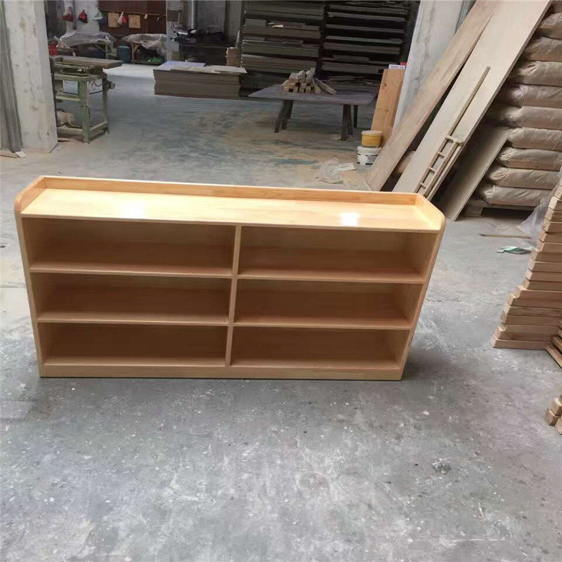 Kindergarten cabinet solid wood storage Mon's teaching cabinet children's toys collection and finishing area three-storey cabinet environmental protection