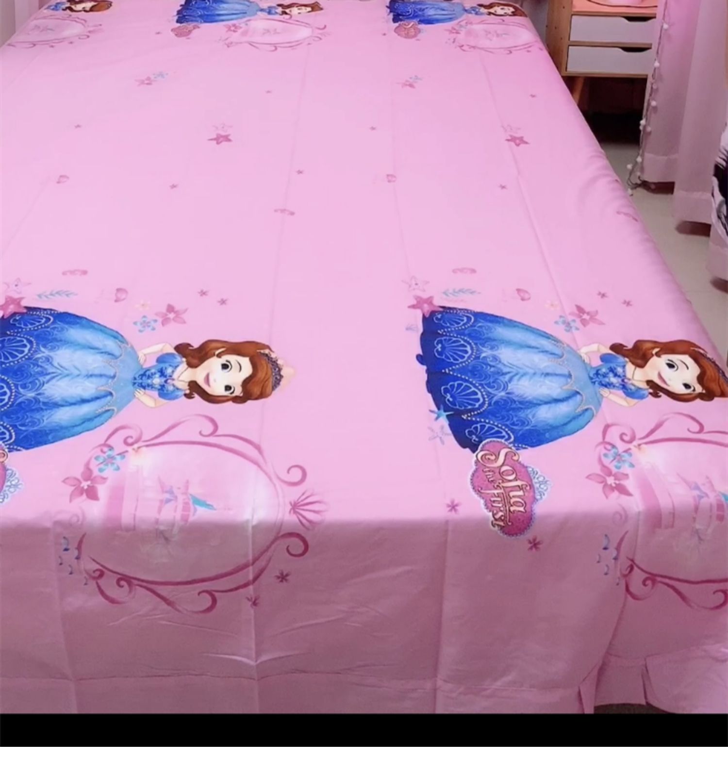 Xiaoiao giường nhà phim hoạt hình Disney cô gái bông dễ thương công chúa gió đỏ bốn mảnh in Sofia - Bộ đồ giường bốn mảnh chăn ga gối đệm màu hồng