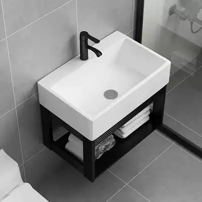 Nordic square wash basin bathroom cabinet Cabinet combination Wall Wall basin washbasin balcony dressing room simple and simple