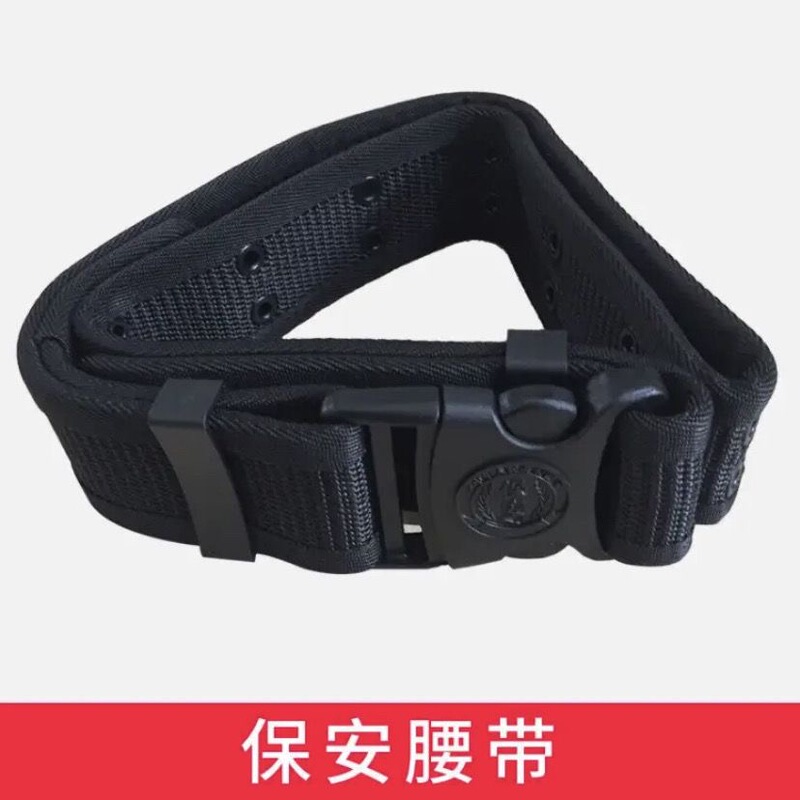 Authentic Security Uniform Woven Outer Belt Black Outdoor Training Property Tactical Duty Wear-Resistant Armed Wide Belt