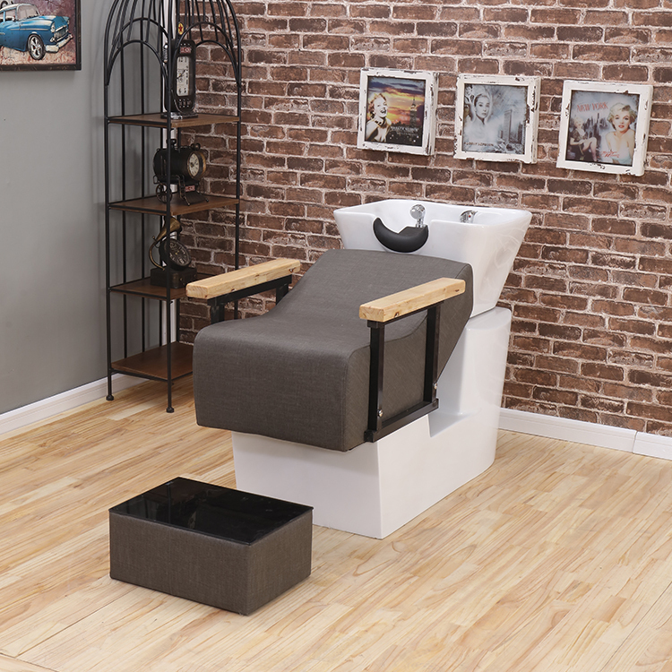 Dachang direct sales hair salon shampoo bed barber shop flushing bed hair salon special shampoo bed ceramic basin shampoo bed