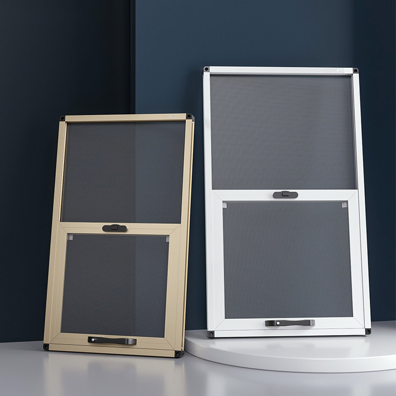 Up and down push-pull window screen high penetration net anti-mosquito net free of punch Kong-Kong mesh window screen Outer push window burglar-proof window screen self-loading