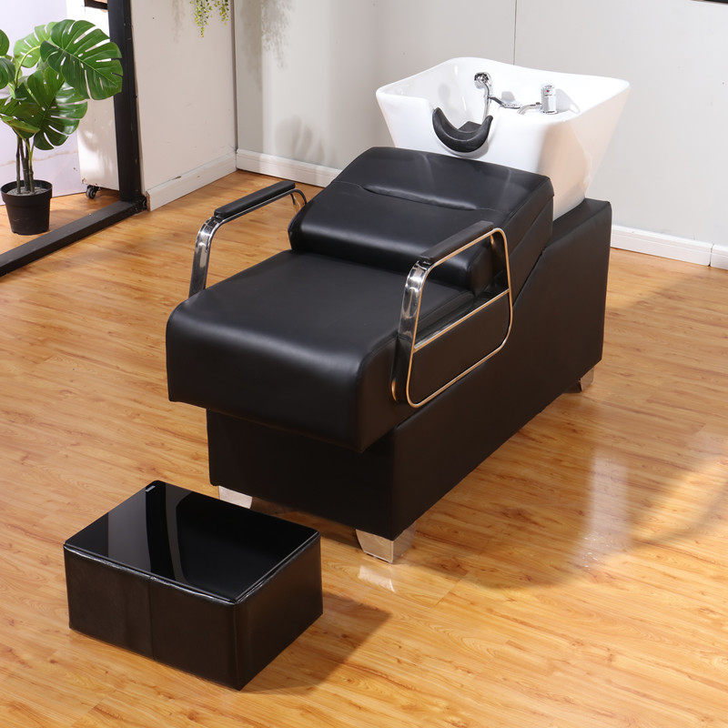 Shambolic bed ceramic basin with pedalling and semi-reclining shambolic head bed hair salon with a beautiful hair bed and a beautiful hair bed-Taobao