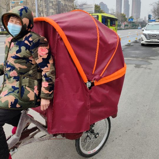 人力三轮车车篷老年代步车篷脚蹬三轮车篷户外防雨篷折叠的车篷