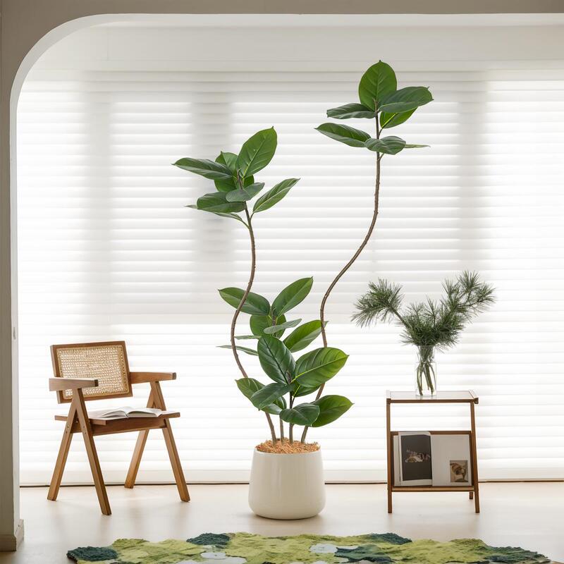 Artificial Green Plant Black Rubber Tree Indoor Living Room Large Potted Plant High-End Light Luxury Simulated Fake Tree Plant Decoration Artificial Green Plant Black Rubber Tree Indoor Living Room Large Potted Plant High-End Light Luxury Simulated Fake Tree Plant Decoration
