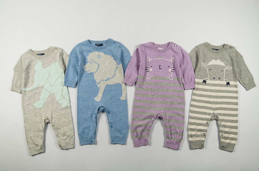 Foreign trade in Europe and the United States Baby spring and autumn knitted sweater jumpsuit Newborn baby long romper romper sweater