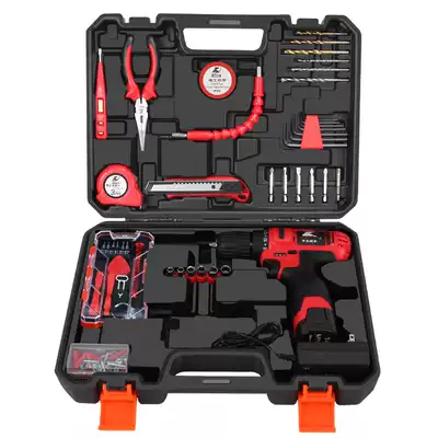 Kraft daily household electric drill tool set hardware electrical repair tool box lithium battery set