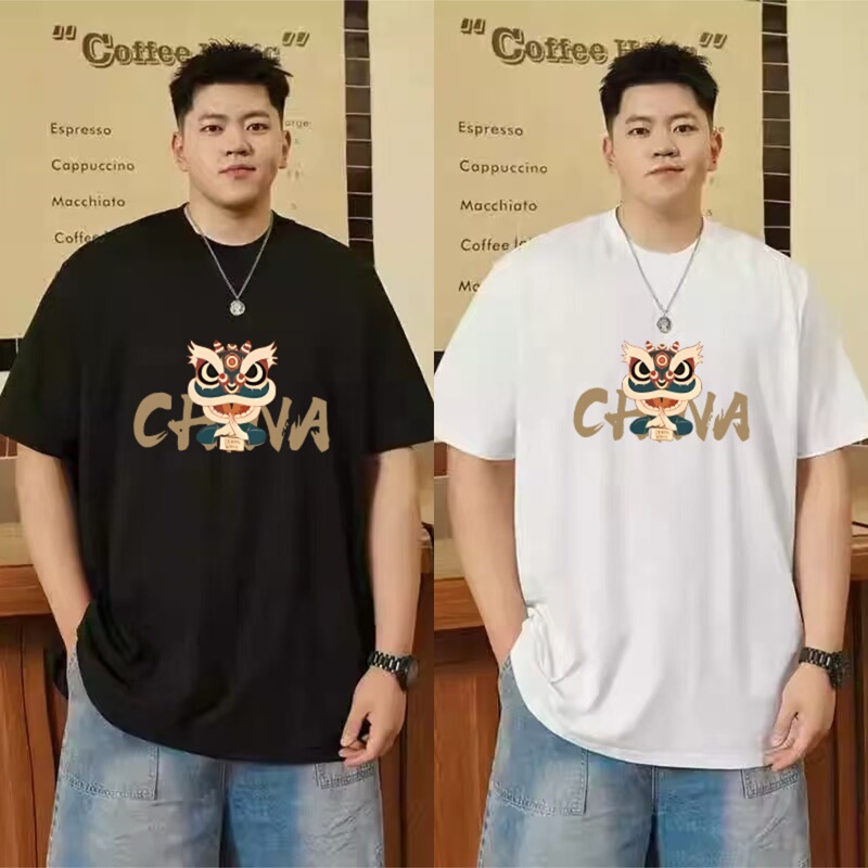 Extra Large Size Pure Cotton Short-Sleeve T-Shirt for Men, Summer Plus Size, Loose Fit for Big and Tall Men, 150kg National Trend Casual Five-Quarter Sleeve Extra Large Size Pure Cotton Short-Sleeve T-Shirt for Men, Summer Plus Size, Loose Fit for Big and Tall Men, 150kg National Trend Casual Five-Quarter Sleeve