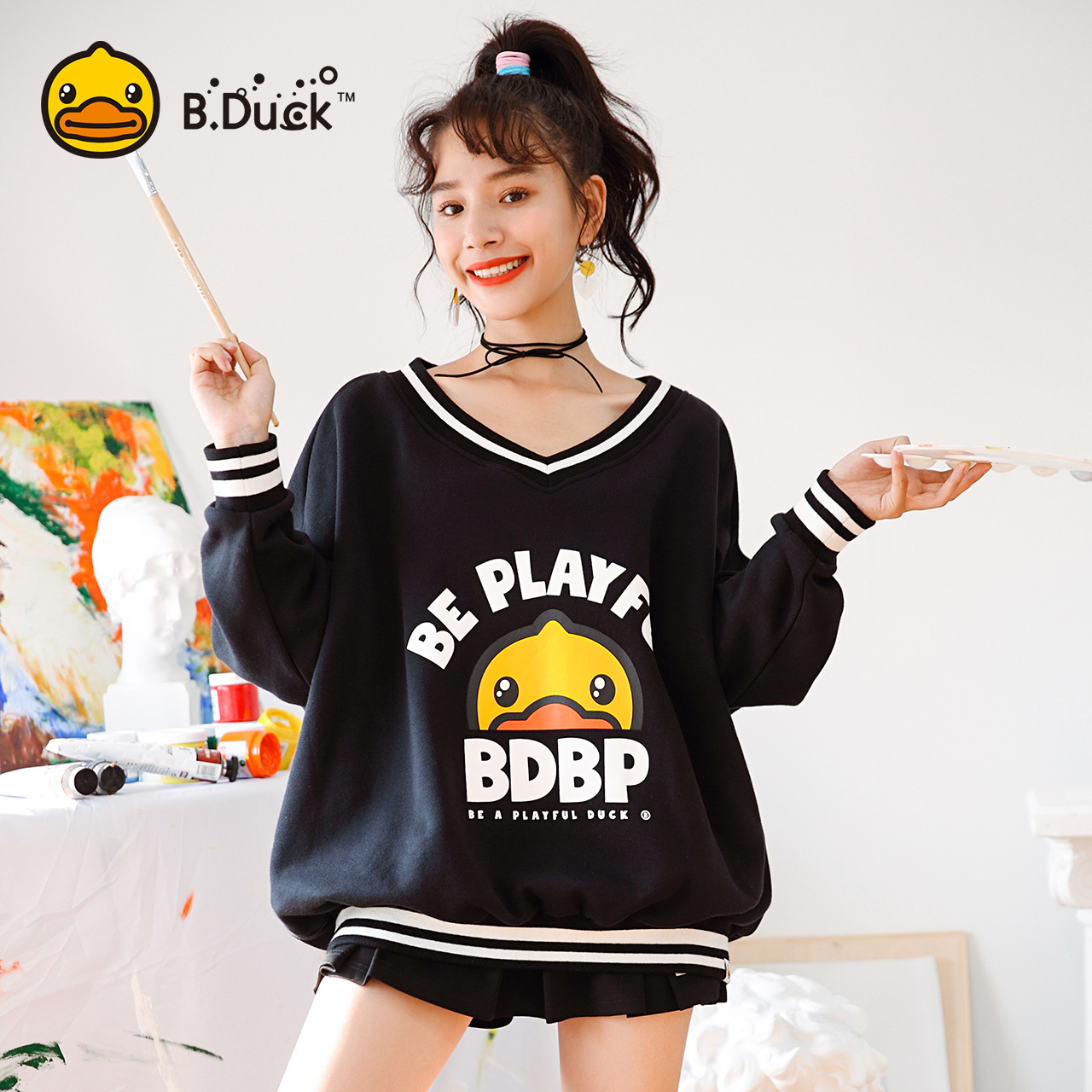 Sweatshirt femme B.DUCK en Coton - Ref 3217490 Image 1