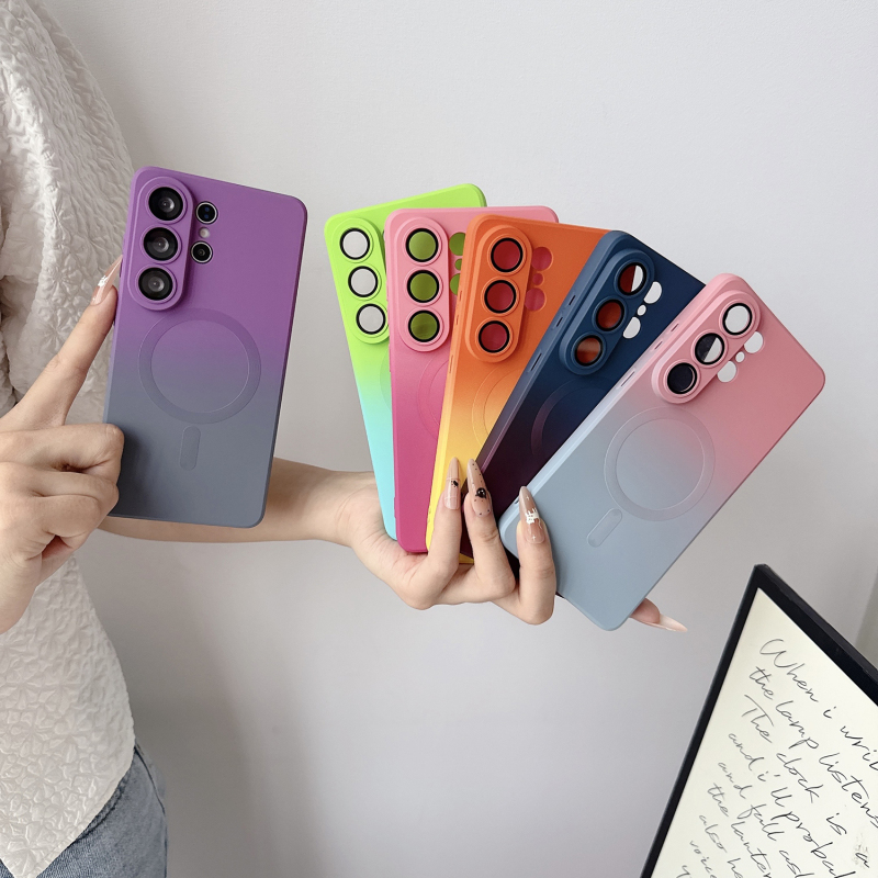 New Ultra-Thin Silicone Soft Phone Case for Samsung S26 Ultra, S24 Protective Cover, S25U with Lens Film, Full Coverage, S22+ New Anti-Drop, S23 Ultra Magnetic Wireless Charging Magsafe