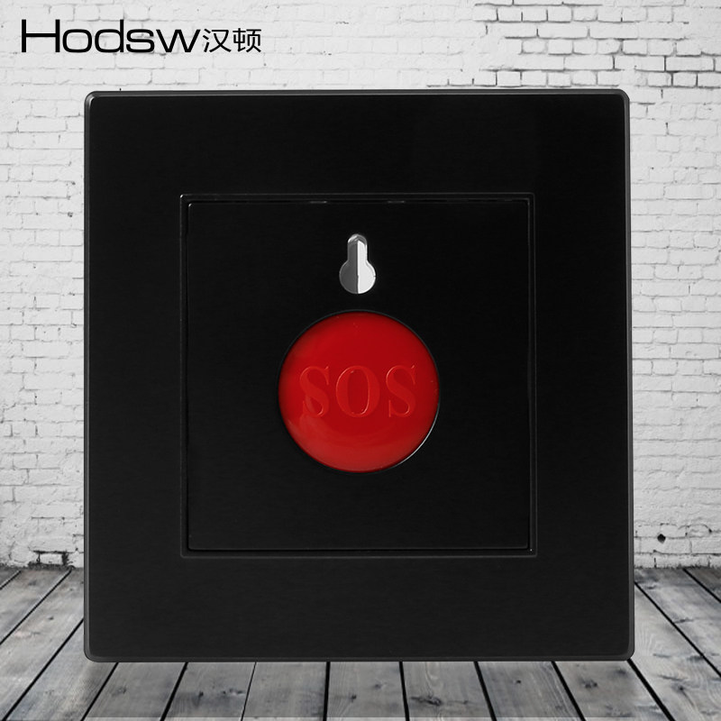 Hanton Switch Socket Fire Button Model 86 Black Alarm Switch Socket Panel