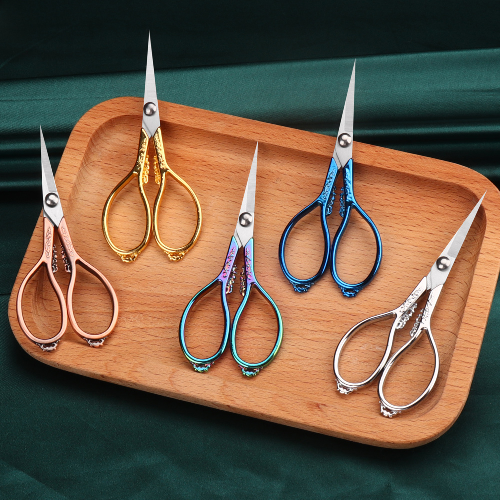 Small scissors home tailor hand special sewing student cross stitch cutting fabric cutting thread head size gold scissors