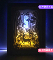 Light and shadow paper carving lamp secret forest deer paper engraved shadow lamp creative handmade material decorative table lamp night lamp