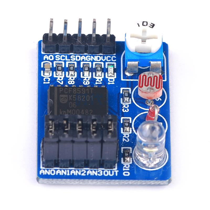 The PCF8591 module AD module DA module can measure light temperature to produce multiple waveforms