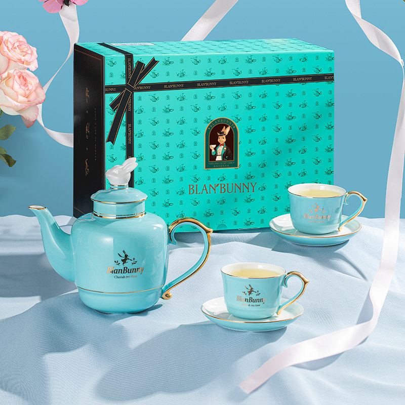 blanbunny布兰兔 茶具套装英式下午茶兔造型喝茶家用整套茶壶礼盒-Taobao