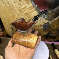 Handmade Taihang Thuja unit pipe rack tiger skin pattern stainless steel rack large medium and small straight curved pipe display bracket