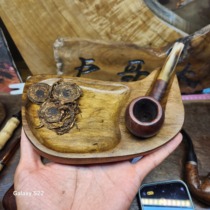 Handmade high-grade golden nanmu ebony soda tray pipe operating panel portable pipe rack running wet tray customization