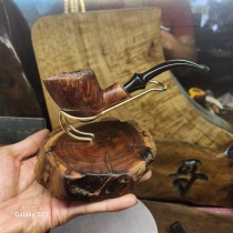 Handmade lightning strike jujube wood unit pipe bracket with aluminum bracket large medium and small straight curved pipe universal display bracket seat