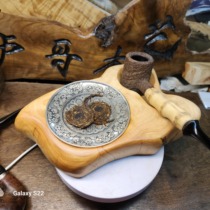 Handmade high-end custom Taihang thuja pipe operating plate with gilt copper plate straw plate pipe stand wet plate