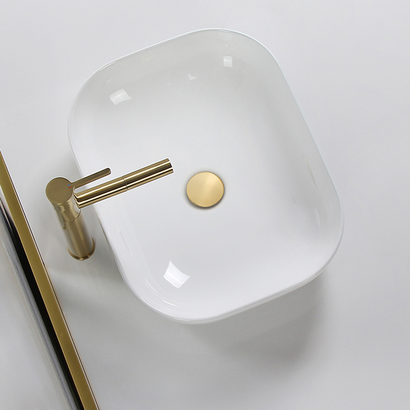 Light luxury counter basin bathroom home ceramic wash basin washbasin washbasin single basin oval small size anti-splash water
