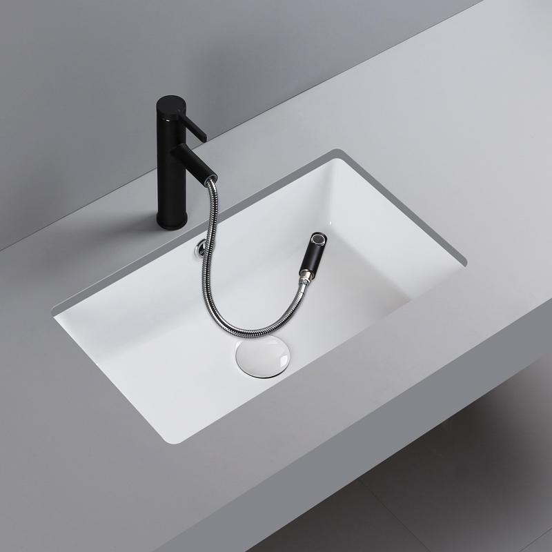 Ceramic under-stage basin square flush washbasin washbasin small size narrow length 19 inch 300 Width flat bottom 30cm