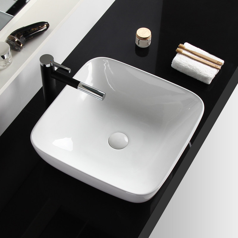 Nordic Square Terrace Basin ceramic Water basin washbasin Trapezoid Diameter 35 35 40 45450400350