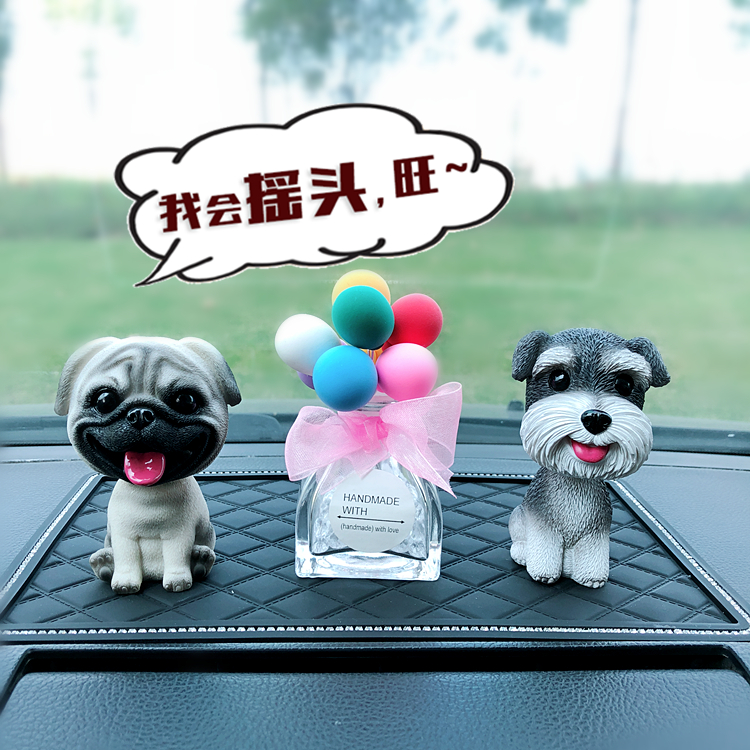 Creative car ornaments car accessories cute head dog center console car high-end car interior decoration products female