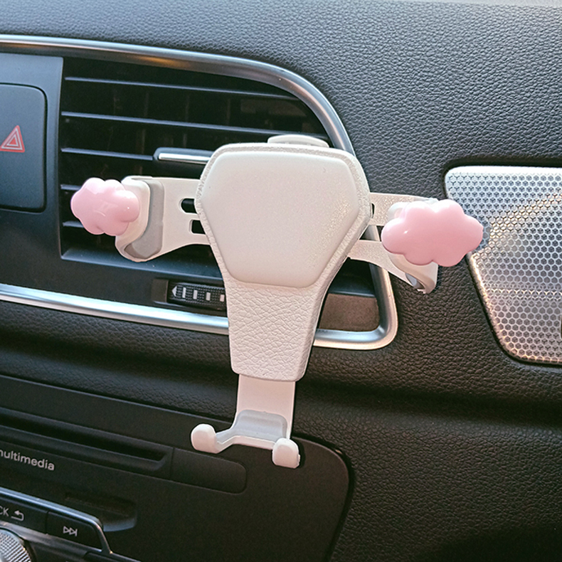 Car mobile phone bracket car air outlet navigation support frame car gravity snap-on universal cute
