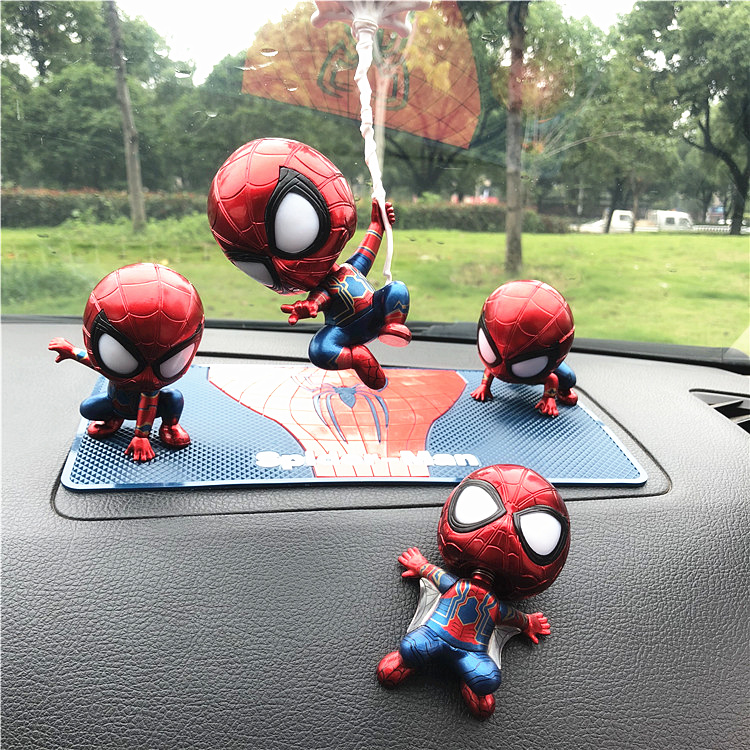 Creative car ornaments shake head spider man cute doll car decoration cartoon car interior decoration car interior supplies