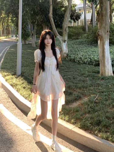 Платье, сексуальная юбка, квадратный вырез, французский стиль