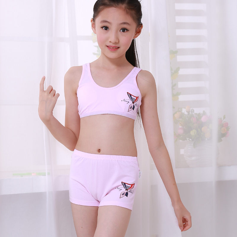 Girls underwear bra set Girls development period cotton vest no rims suit student bra