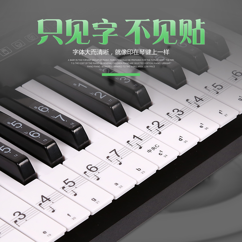 88 Key 61 Key 54 Key Piano Keyboard Stickler Electronic Violin Electronic Organ key post Five line of spectral notes Sound label