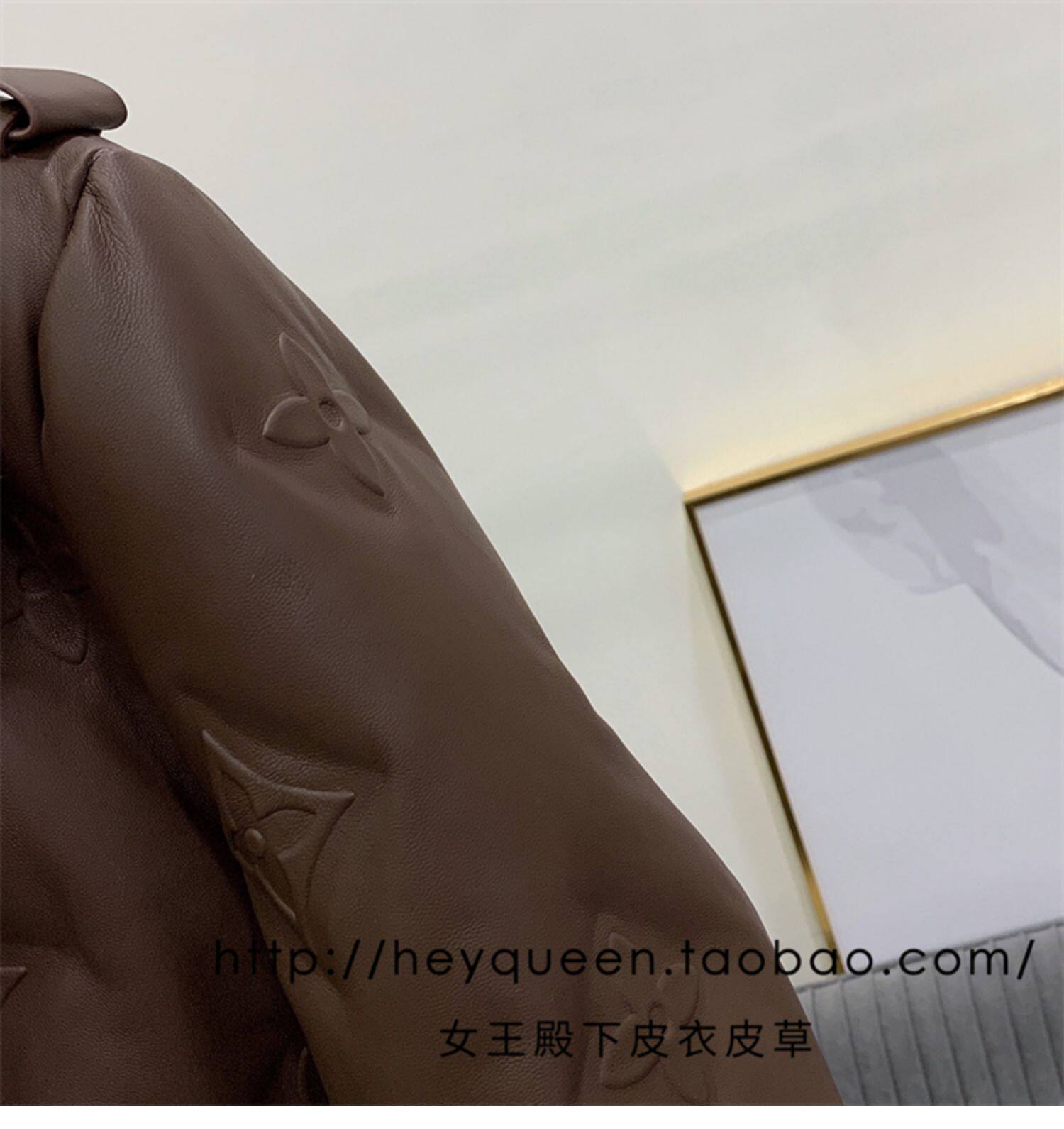 Кожаная куртка 2024年冬季新款真皮皮衣女短款羽绒外套加厚水貂毛领印花宽松显瘦