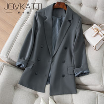 Black blazer female small man 2021 new slim-fitting temperament thin fashion suit white-collar professional tooling