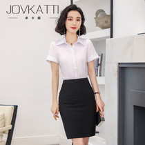 Professional shirt set ladies summer short sleeve sales department sales work clothes hotel front desk reception dress tide