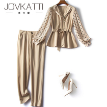 Professional suit womens summer fashion temperament casual workplace overalls white-collar two-piece beauty salon uniform formal dress