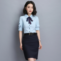 High-end professional shirt suit women summer work clothes bank teller dress white collar workplace two-piece set tide
