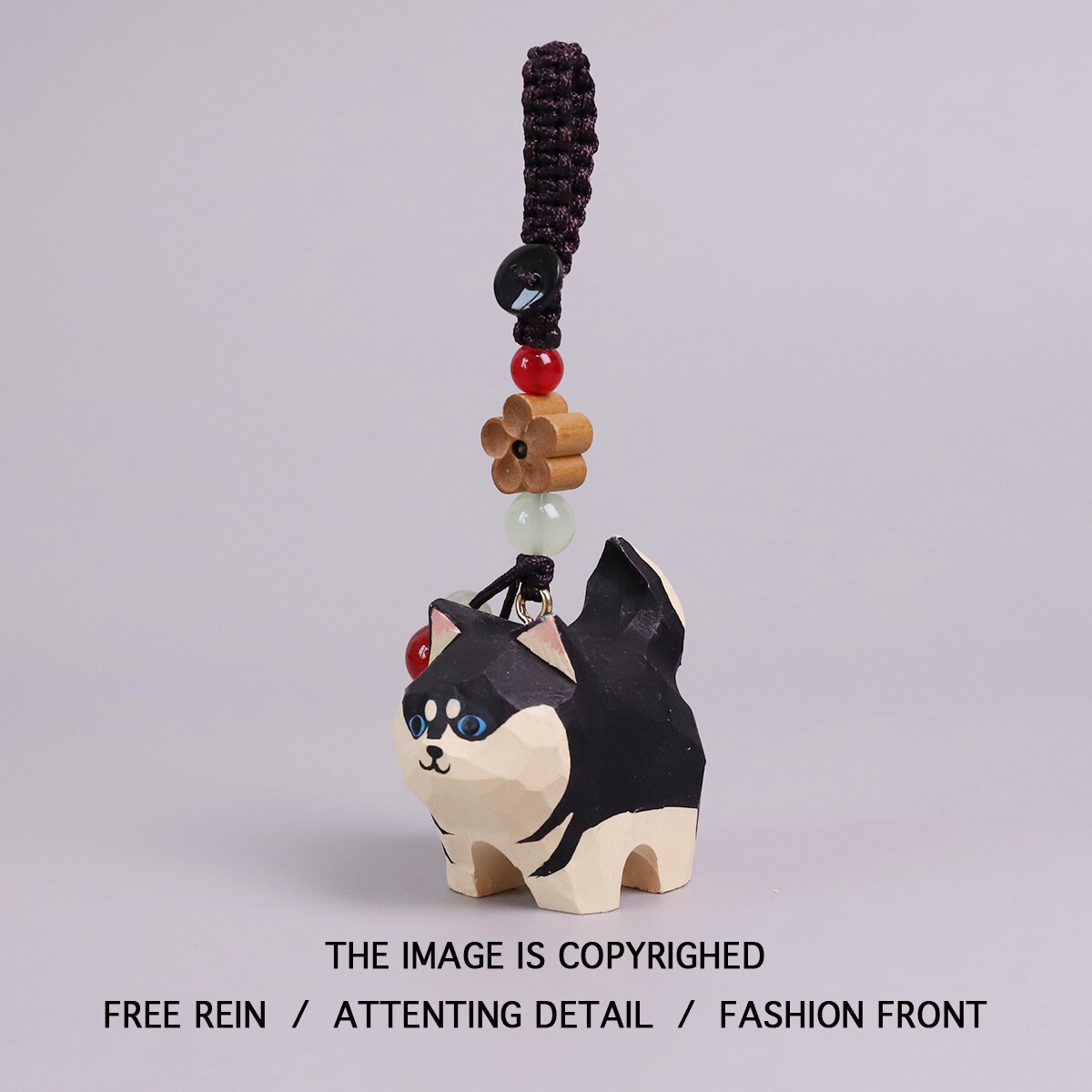 木雕小柴犬二哈士奇小狗车情侣钥匙扣情侣书包挂件挂饰生日礼物评价- 淘宝网