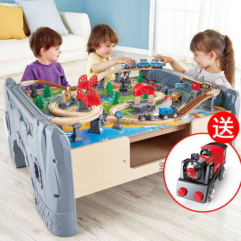 Hape Electric Train Track Containing Gaming Table Baby Children Puzzle Toy Male Girl High-speed Rail Parquet Wood-Taobao