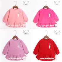 Ah Xi and Yue baby girl small radish overcoat corduroy thick winter children anti-dress baby waterproof eating suit