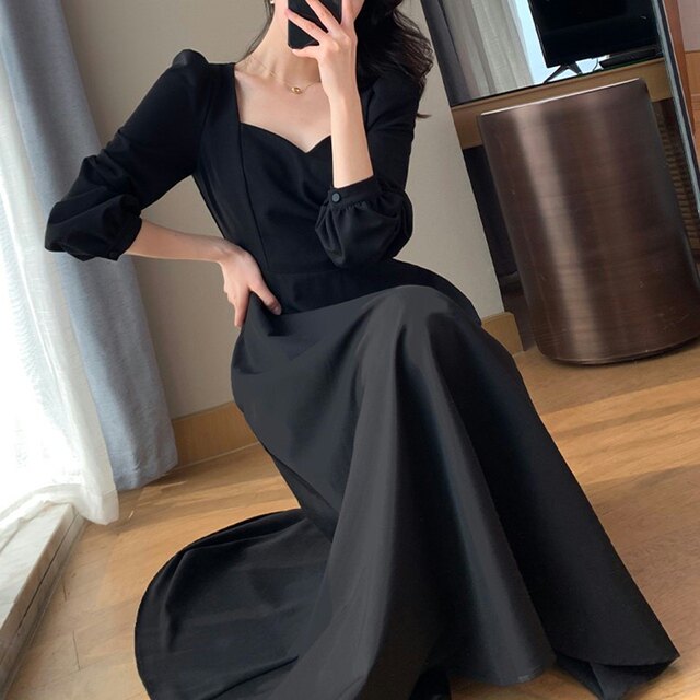 Autumn and winter plus-size women's clothing, foreign style, age-reducing mid-length dress, female fat sister, slim waist, long-sleeved long-sleeved bottoming dress