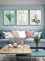 Living room decoration painting modern simple sofa background wall painting stone to run triptych Nordic restaurant hanging painting mural