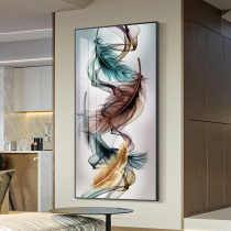 Home entrance decorative painting modern simple aisle corridor background wall painting feather mural living room stairway wall painting