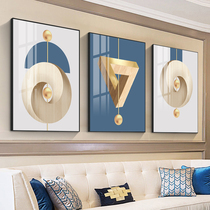 Nordic modern simple living room triple mural painting bedroom sofa background wall decorative painting abstract light luxury atmospheric hanging painting