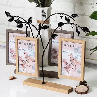 Creative Nordic personality six-inch iron frame setting table ins one-piece combination double-sided photo frame living room hydroponic ornaments