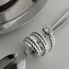 South Korea Dongdaemun S925 all-over sterling silver heavy industry water drop zircon three-layer snake-shaped wheat ear ring for women