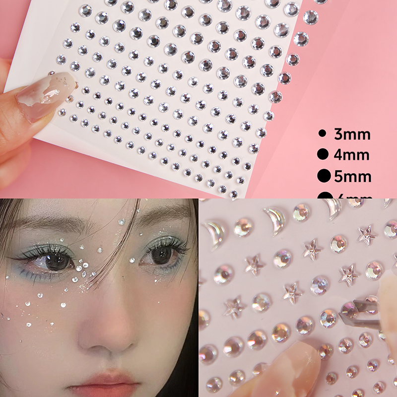 Diamond Face Stickers, Glitter Diamond Face Decorations, Stage Makeup, Concert Face Stickers, Makeup, Children's Rhinestones