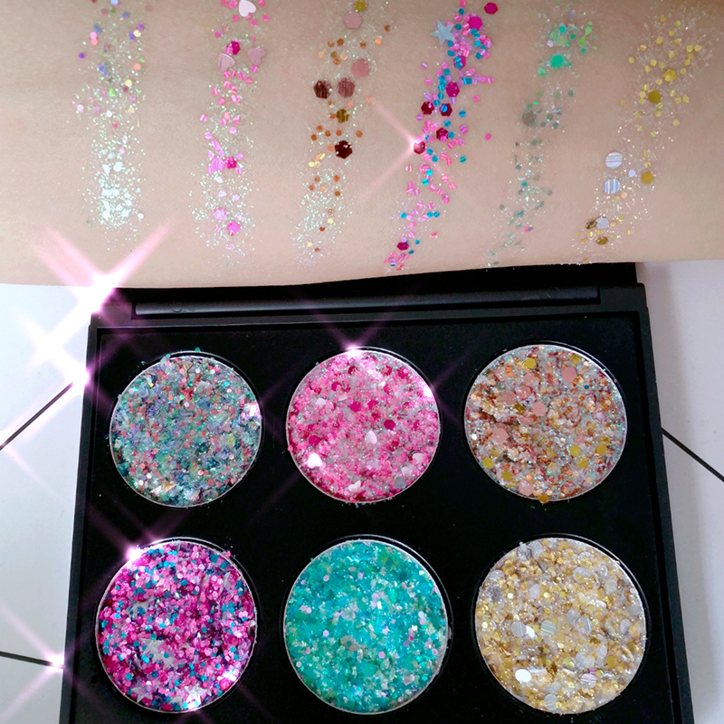 Keo-miễn phí Elf Sequins Trang Điểm Mắt Glitter Bright Powder Eyeshadow Mermaid Quy Mô Mặt Gel Cream Giai Đoạn Trẻ Trang Điểm bảng mắt colourpop sweet talk